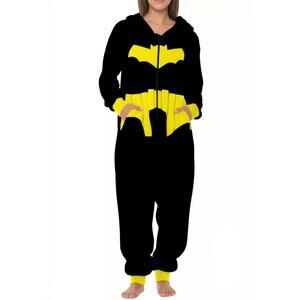 DC Comics Womens Batman Hooded‎ Bodysuit Cape Black Yellow Size Small